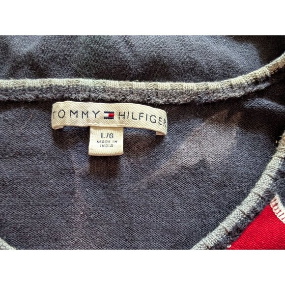 Tommy Hilfiger Red Blue Argyle Sweater L/G - Picture 5 of 7